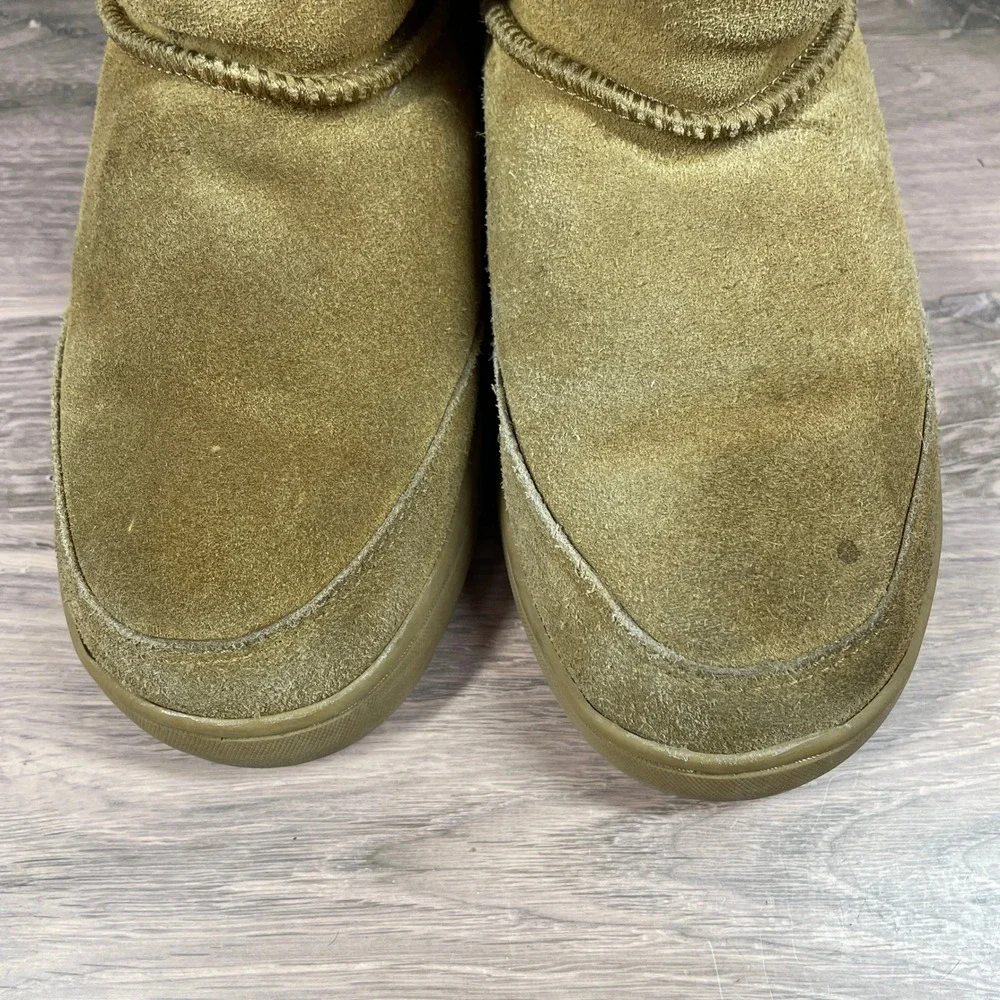 Bearpaw Elle Tall Suede Boots Womens Tan Hickory Faux Fur Lined Winter Pull On 9